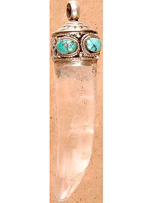 Crystal Tiger Claw Pendant with Turquoise