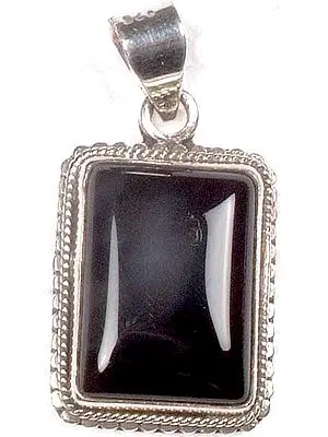 Rectangular Black Onyx Pendant