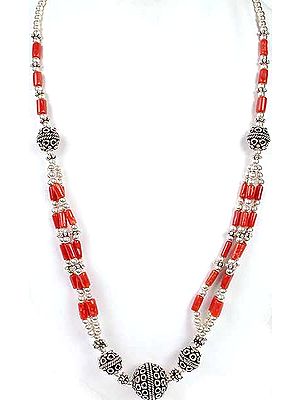 Triple Strand Coral Necklace