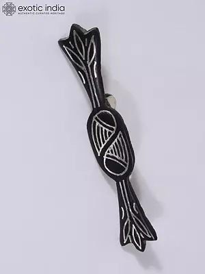 2" Small Attractive Brooch for Blazer | Bidri Artwork | Gunmetal with Real Silver