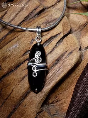 Sterling Silver Wire Wrapped Sulemani Hakik Stone Pendant