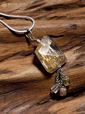 Stylish Golden Rutile Pendant