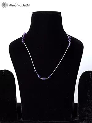 Teardrop Shaped Faceted Amethyst Necklace