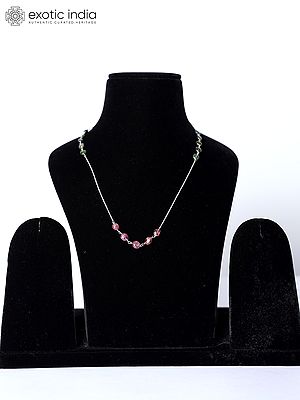 Stylish Sterling Silver Necklace with Gemstone