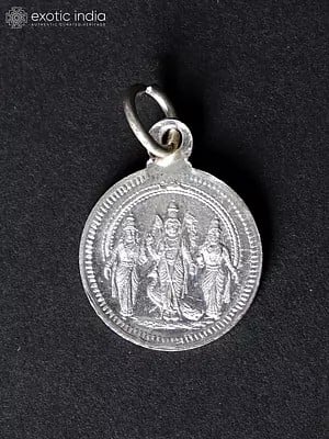 Murugan Valli Devayani with OM on Reverse (Two Sided Pendant)