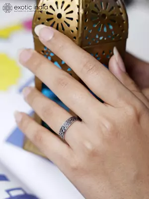 Engraved Sterling Silver Adjustable Ring