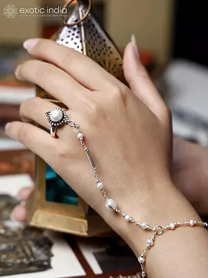 Sterling Silver Slave Bracelet with Pearls