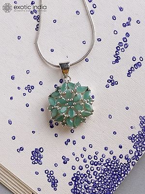 Sterling Silver Pendant with Faceted Emerald