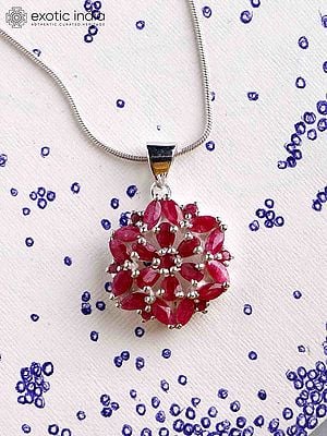 Faceted Ruby Chakra Sterling Silver Pendant