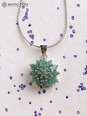 Sterling Silver Faceted Emerald Chakra Pendant