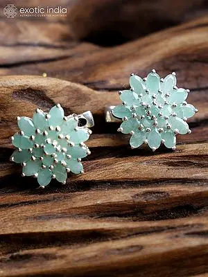 Sterling Silver Faceted Emerald Chakra Earrings