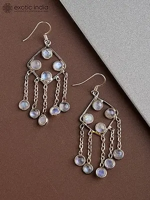 Rainbow Moonstone Chandelier Earrings
