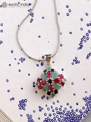 Faceted Tri-Color Faceted Gemstone Pendant