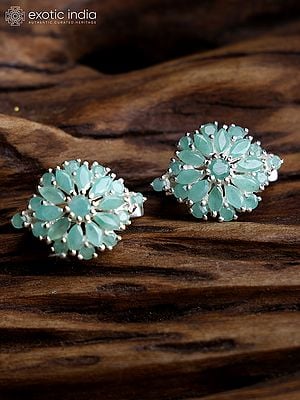 Faceted Emerald Gemstone Sterling Silver Earrings
