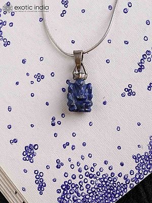Small Lapis Lazuli Gemstone Ganpati Pendant