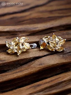 Faceted Citrine Sterling Silver Earrings