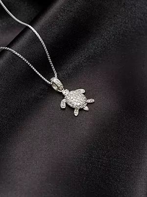 Small CZ Turtle Pendant