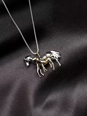 Sterling Silver Mare and Foal Pendant