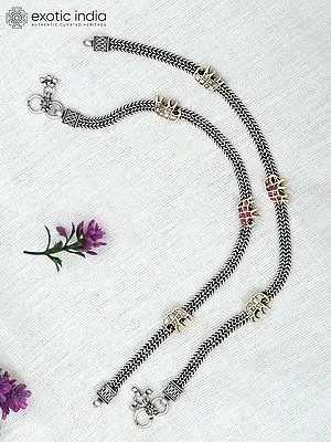 Sterling Silver Elephant Design Anklets