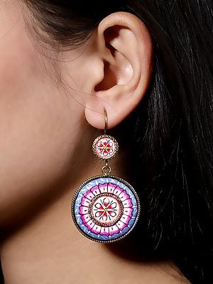 Sterling Silver Mandala Art Earrings