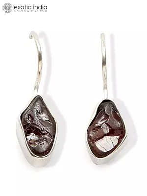 Raw Gemstone Hook Earrings | Sterling Silver Jewelry