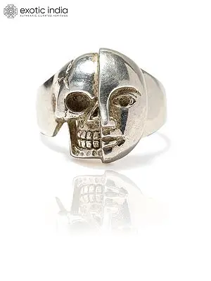 Half Skull Half Face Ring