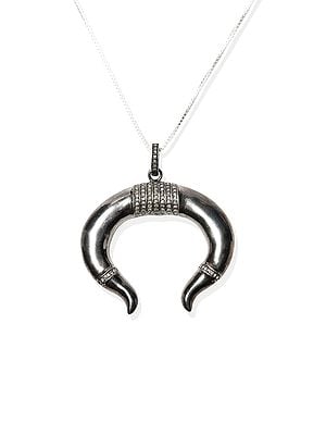 Bull Horn Sterling Silver Pendant