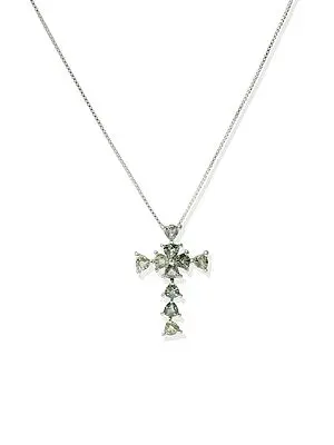 Faceted Green Sapphire Cross Pendant