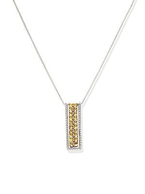 Sterling Silver Pendant With Yellow Sapphire Gemstone