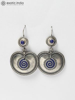 Lapis Lazuli Sterling Silver Dangle Hook Earrings