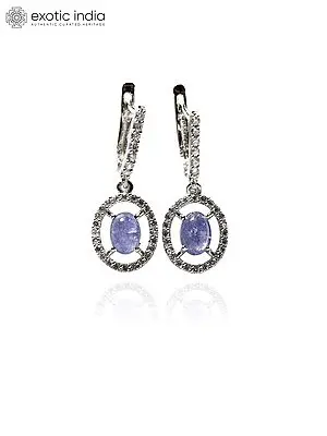 Beautiful Tanzanite Drop Earrings | Sterling Silver Jewelry