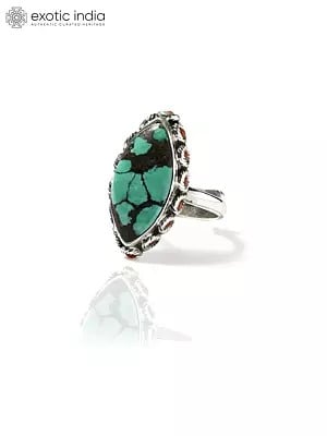 Adjustable Marquise Cut Turquoise Ring