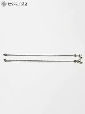Triple Layered Chain Sterling Silver Anklet