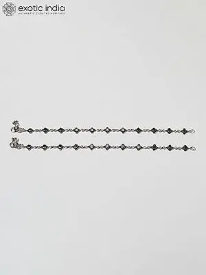 Faceted Green Onyx and CZ Anklet