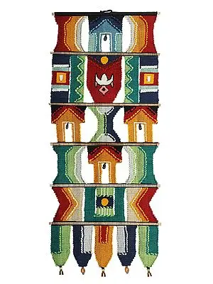 Tropical-Rainbow Cotton Handmade Wall-Hanging Decor from Maharashtra