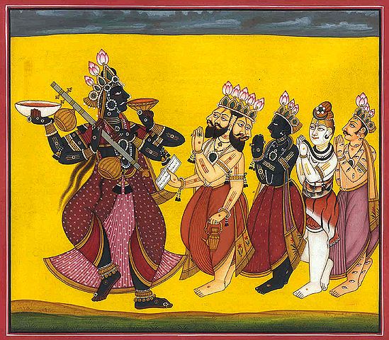 Devi Bhadrakali, Worshipped By Brahma, Vishnu, Shiva, And Indra (Tantric Devi Series)