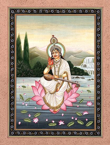 The Serene Padmasana Devi Sarasvati