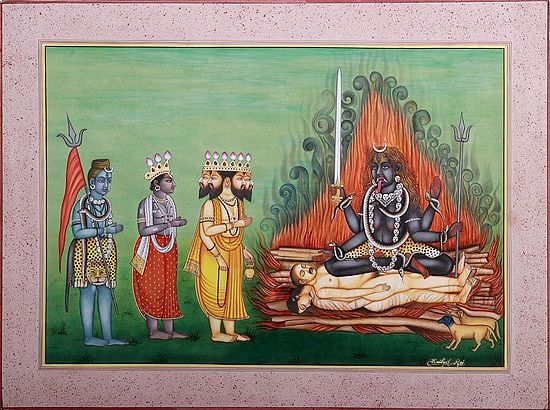 Brahma-Vishnu-Shiva In The Worship Of Devi Kali