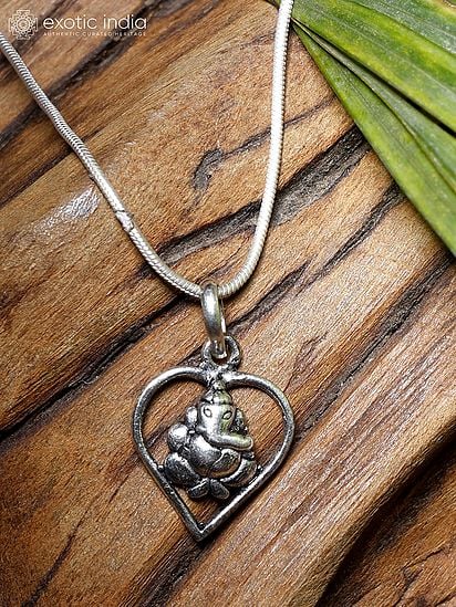 Small Lord Ganesha Sterling Silver Pendant
