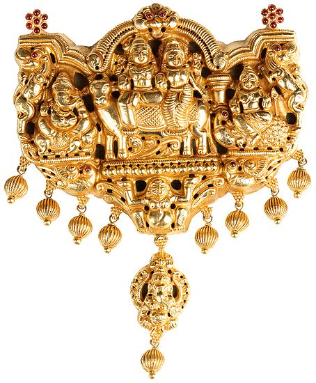 Chunky Shiva-Parivar Pendant (South Indian Temple Jewellery)