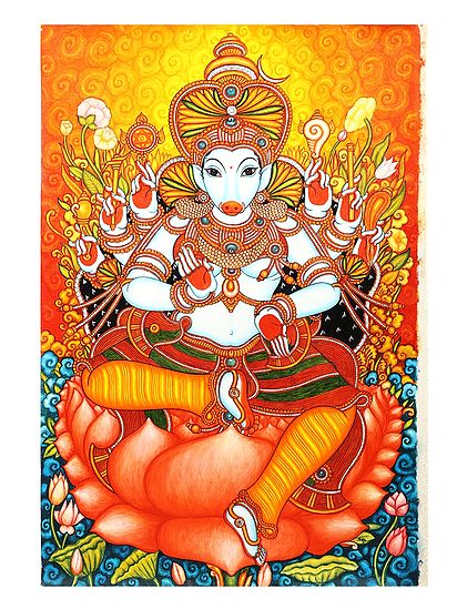 Varaha Avatar of Vishnu Seated on Lotus | Handmade