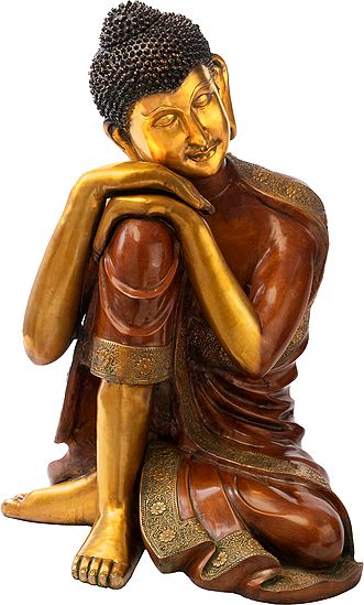29" The Introspecting Shakyamuni In Brass | Handmade | Made In India