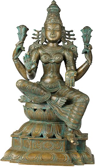 Kamalasana Chaturbhujadhari Lakshmi, Wife Of Vishnu, Devi Of Abundance