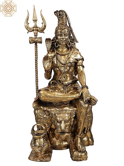 84" (7 Feet) Brass Super Large Bhagawan Shiva | Handmade