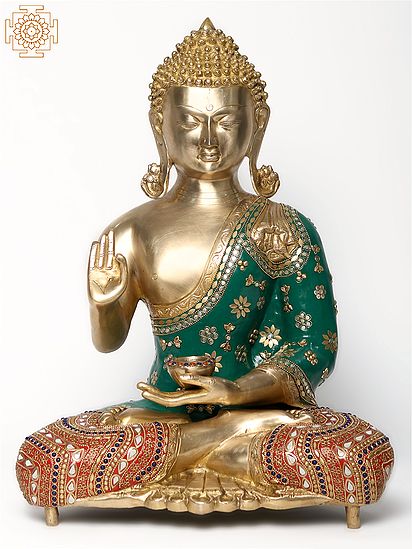 20" Tibetan Buddhist God Medicine Buddha Brass Idol