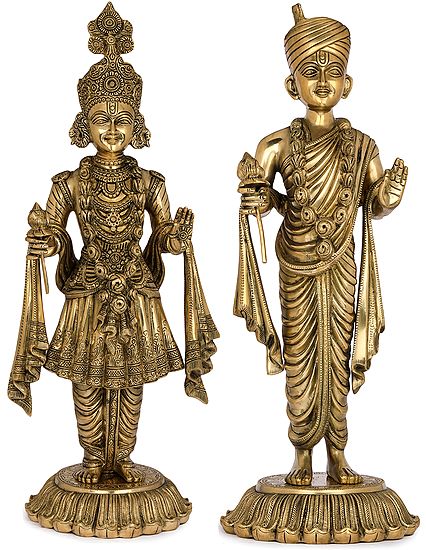 23" Akshar Purushottam - Swaminarayan In Brass | Handmade | Made In India