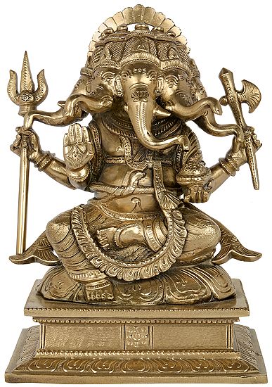 Trishool-Wielding Panchamukha Lord Ganesha