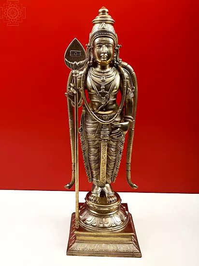 26" Superfine Karttikeya (Murugan) | Bronze Masterpiece | Handmade