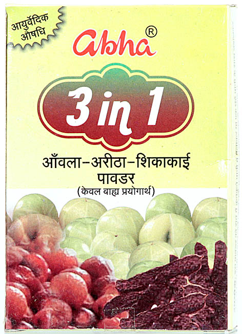 Abha 3 in 1 Amla, Aritha, Shikakai Powder (For External Use Only) Ayurvedic Medicine