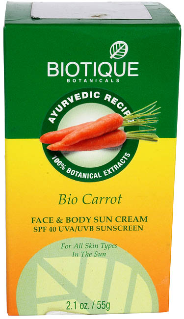 Bio Carrot - Face & Body Sun Cream SPE 40 UVA/UVB Sunscreen (For All Skin Types in the Sun)